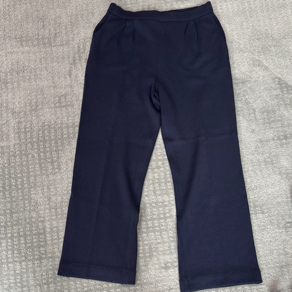 St. John Blue woven Bottoms with Elastic Waistband